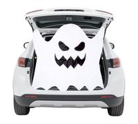 Sinbana Ghost Trunk Decor Set, Polyester Halloween Ghost Trunk Decoration with Dot Glue and Rope for Halloween Garage Door Car SUV Farm Party Supplies