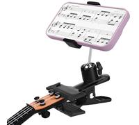 Sinbana Guitar Phone Holder, Portable 360 Degree Adjustable Mobile Phone Mount Practical Guitar Accessory Suitable for Online Teaching Video Recording Live Streaming