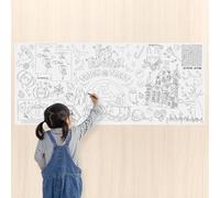 Sinbana Halloween Coloring Poster, 72x30in Large Happy Halloween Poster Funny Jumbo Paper Coloring Banner Tablecloth for Art Activity Supplies School Home Wall Decor