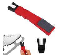 Sinbana Ice Skate Sharpener, Handheld Skate Edge Sharpening Tool with Whetstone & Replacement Blade Ceramic V-Shaped Grinder for Ice Hockey Blade Sharpener Maintenance Accessories (Red)