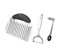 Sinbana Kitchen Gadgets Set, Stainless Steel Vegetable Spiral Cutter Veggie Knife Spiralizer Crinkle French Fry Cutter and Zinc Alloy Peeler Tool Suitable for Cutting Potatoes Cucumbers Carrots