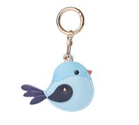 Sinbana Leather Keyring Holder Case, Cute Protective Cover Compatible with Airtag Anti-Scratch GPS Tracker Case for Keys Backpack Wallet (Bird Style)