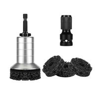 Sinbana Wheel Hub Buddy Resurfacing Cleaning Kit, Brake Stud Bearing Surface Cleaner Tool Includes 1 Cleaning Head 1 Adapter & 3 Pads Fits 1/2" Impact Wrenches and Power Drills