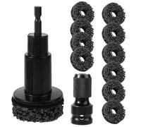 Sinbana Wheel Hub Cleaning Kit, Car Wheel Hub Cleaner Set Including Grinding Head Adapter and Pads for Car Rims Polishing to Fit Electric Drill and 1/2 Inches Impact Wrench