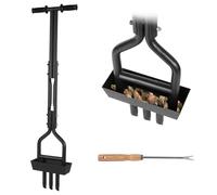 Sinbide Lawn Looser Lawn Aerator Aerator for Lawn Hollow Spoon T-Handle Lawn Aerator Scraper Manual Lawn Aerator for Lawn or Yard