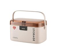 SINBINTA Lockable Medicine Box with Code, 2 Layers Household Medicine Storage, Portable First Aid Box with Lid, Multi-Grid Medicine Cabinet with Handle for Home Office (20cm)