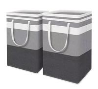 Sinbury 2 x 75L Laundry Basket Large Collapsible Washing Baskets with Extended Handle, Laundry Hamper for Bedroom Bathroom Dorm Clothes Toys Storage, Ideal for Families & Student Flat