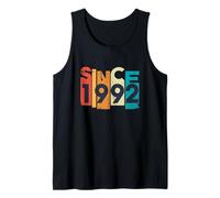 Since 1992 Year Retro Distressed Block Letters Artistic Tank Top