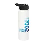 Since April 2002 Year 2002 Retro 2002 Vintage 2002 Edition Stainless Steel Insulated Water Bottle