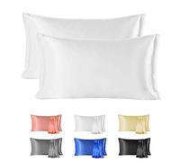 Since Silk 100% Mulberry Silk Pillowcase 2 Pieces Set, 20 Momme Grade 6A Silk Pillowcases for Hair and Skin, Soft Silk Pillow Case with Envelope Closure (50x66 cm, Cream)