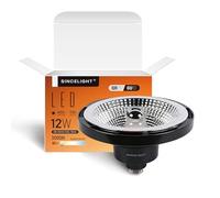 SINCELIGHT GU10 LED Light Bulbs, 12W QR111 Reflector, Professional Anti-Glare AR111 Spotlight, 45 Degree Beam Angle, Warm White 3000K, Pack of 1