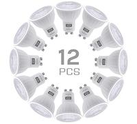 SINCELIGHT GU10 LED Spot Light Bulb 38° Beam Angle Narrower Focus Reflector, 6W, RA≈92, Cool White 6000K, Non-Dimmable, 550 Lumens Equivalent to 50W Halogen, Pack of 12