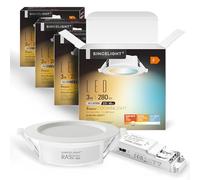 SINCELIGHT LED Downlight, 3W Ultra Slim Recessed Ceiling Light for 65mm/2.5inch Holes, Low Profile for Ceiling/Cabinet/Showcase, Real Color RA≈92, Warm to Cool Turnable 2700K/4000K/6000K, Pack of 4