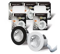 SINCELIGHT MINI Recessed Spotlight,Small Downlight for 35-40mm Ceiling Hole,Cabinet,Showcase, MR11 Replacements,White and Black Ring Replaceable,IP65 Waterproof,Cool White 6000K,RA≈92,Pack of 5