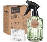 Sincengel Glass Plant Mister Bottle - 13.5 oz Refillable Leak Proof Water Spray Bottle for Indoor Plants, Spring Gardening,Cleaning, Hair, Pets Care with Adjustable Mist Nozzle (Green)