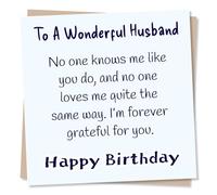 Sincere and Heartfelt Birthday Card For a Wonderful Husband - No One Knows Me Like You Do - Forever Grateful - For a Special Someone, Partner, Other Half