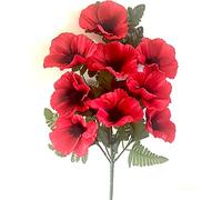 Sincere Artificial 40cm Red Poppy Fern Spray with 9 heads