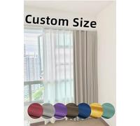 SINCERE Custom Cut Drapes Indoor, Made to Size Short Curtain Panel, Personalized Crushed Voile Sheer, Extra Long Wide Small Blackout Window Treatment, Floor-to-ceiling French Door Curtain, Shade Blind