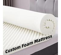 SINCERE Custom Foam Mattress Topper, Tailor-Made Foam Pad, Bespoke Wavy Cotton Mattress Pad, Cut to Twin Queen King Full Size Noise Reduction Bed Topper, Shaped Sponge Sheet for Floor Sleeper 3-15 cm