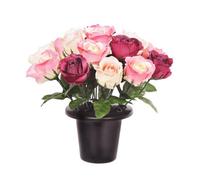 Sincere Floral Artificial Flower Memorial Graveside Rose Bowl