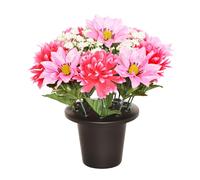 Sincere Floral Artificial Flower Memorial Graveside Rose Bowl in Pink Sincere Floral Pink
