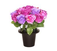 Sincere Floral Artificial Flower Memorial Graveside Rose Bowl in Purple Sincere Floral Purple
