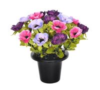 Sincere Floral Artificial Flower Memorial Graveside Rose Bowl in Purple Sincere Floral Purple