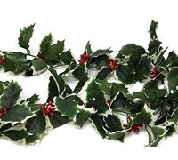 Sincere Floral Holly With Red Glitter Berry Christmas Artificial Garland x 165cm