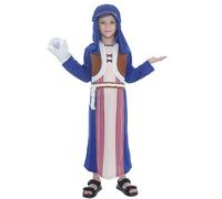 Sincere Party Blue Shepherd Costume with Puppy for Kids Nativity Xmas Costume Joseph Innkeeper Fancy Dress 10-12 years