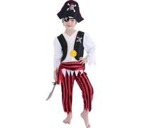Sincere Party Boy's Pirate Costume Deluxe Pirate Book Week Role Play Dress Up Set 6pcs Included