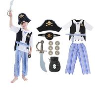 Sincere Party Boy's Pirate Costume Deluxe Pirate Book Week Role Play Dress Up Set 6pcs Included