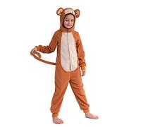 Sincere Party Fleece Monkey Onesie Monkey All in One Halloween Costume for Kids M(6-8)