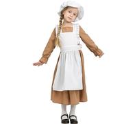 Sincere Party Girl's Victorian Costume Cotton Dress World Book Day Week Girl's Fancy Dress Brown M6-8