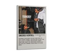 Sincerely Kentrell by Youngboy Never Broke Again Poster Wall Art Aesthetic Cover Poster Design Painting for Living Room Bed Room 20x30inch(50x75cm) Frame-style
