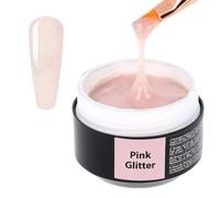 Sincero Salon Builder Gel Solid - Pink Glitter - 4-in-1 Builder Gel for Nails - UV LED Curing - 15ml