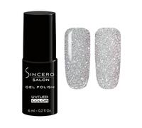 Sincero Salon - Premium UV Gel Nail Polish - Flash Silver - Gel Nail Varnish - Nail Art - Long-Lasting High Gloss Wear - Silver Gel Nail Polish - Gel Nails - Glitter Gel Nail Polish - Rich Pigment