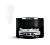Sincero Salon Solid Builder Gel for Nails - Clear - Hard Gel Builder for Extension - Nail Repair and Strengthener - LED UV Builder Gel for Nails - Use with Nail Forms - Nail Hardener Gel 50ml
