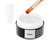 Sincero Salon Solid Builder Gel for Nails - Clear - Hard Gel Builder for Extension - Nail Repair and Strengthener - LED UV Builder Gel for Nails - Use with Nail Forms - Nail Hardener Gel 15ml