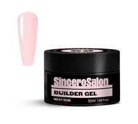 Sincero Salon Solid Builder Gel for Nails - Milky Rose - Hard Gel Builder for Extension - Nail Repair and Strengthener - LED UV Builder Gel for Nails - Use with Nail Forms - Nail Hardener Gel 50ml