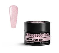 Sincero Salon Solid Builder Gel for Nails - Pearl Milky - Hard Gel Builder for Extension - Nail Repair and Strengthener - LED UV Builder Gel for Nails - Use with Nail Forms - Nail Hardener Gel 15ml