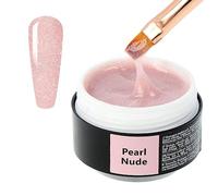 Sincero Salon Solid Builder Gel for Nails - Pearl Nude - Hard Gel Builder for Extension - Nail Repair and Strengthener - LED UV Builder Gel for Nails - Use with Nail Forms - Nail Hardener Gel 15ml