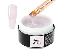 Sincero Salon Solid Builder Gel for Nails - Pearl White - Hard Gel Builder for Extension - Nail Repair and Strengthener - LED UV Builder Gel for Nails - Use with Nail Forms - Nail Hardener Gel 15ml