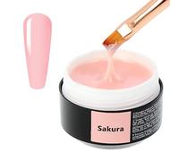 Sincero Salon Solid Builder Gel for Nails - Sakura - Hard Gel Builder for Extension - Nail Repair and Strengthener - LED UV Builder Gel for Nails - Use with Nail Forms - Nail Hardener Gel 50ml