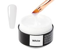 Sincero Salon Solid Builder Gel for Nails - White - Hard Gel Builder for Extension - Nail Repair and Strengthener - LED UV Builder Gel for Nails - Use with Nail Forms - Nail Hardener Gel 15ml