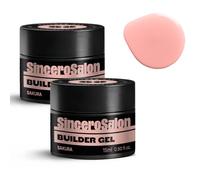 Sincero Salon Solid Builder Gel Set - Sakura - Hard Builder Gel for Nail Extension Repair and Strengthening - Self-Leveling Formula - Ideal for Nail Reinforcement and Use with Forms - 2x15ml