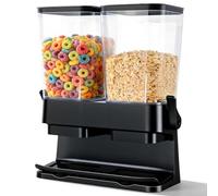 Sinceroduct Cereal Dispenser Countertop 2 Pack, Double 3L Airtight Cereal Storage Container for Kitchen Pantry, Large Capacity Clear Dry Food Organizer For Cereal, Nuts, Coffee Beans, Pet Food