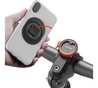 sincetop Bike Phone Mount,Mountain Bicycle Stem Cap Phone Holder,Universal Aluminum Handlebar Phone Clamp,MTB Road Bike Cycling Mobile Phone Clip,Quick Attach/Release-Orange【Series C-1st Gen】
