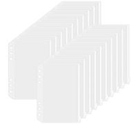SinChic A5 Zipper Binder Pockets,20 PCS 6 Holes Plastic Money Saving Wallet