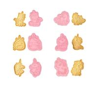 SinChic Animals Cookie Cutter Set,6 Style Biscuit Unicorn Shape Mold 3D Cartoon Pressable Cookie Pressing Cutter Embossing Mold Plastic Biscuit Cutters for Kids Cake Pastry