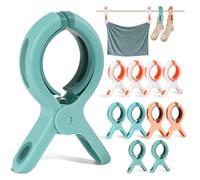 SinChic Beach Towel Clips, 10 PCS Windproof Non-Slip Plastic Towel Pegs, Large Strong Grip Clothes Pegs for Blanket Swimsuits Curtains